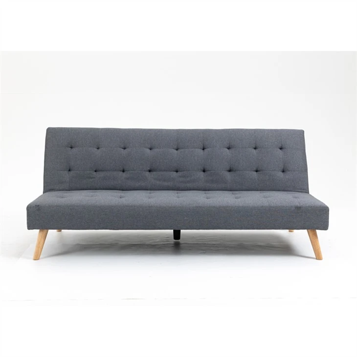 Moderni pilka paprasta lininė sofa-lova
