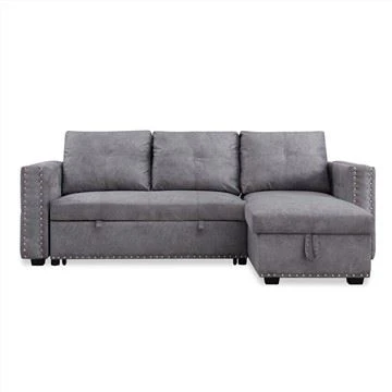PU laikymo apverčiama kampinė miegamoji sofa